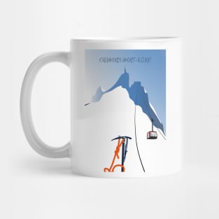 Chamonix Aiguille du Midi skis leewarddesign Mug